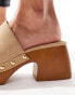 Bershka platform clog in taupe