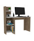 Vilna 120 Writing Desk, Four Shelves - Light Oak White
