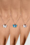 Фото #3 товара Delicate silver pendant Butterfly with blue opal PT136WB