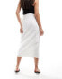 Never Fully Dressed Jaspre linen wrap midaxi skirt in white weiß, 34 - фото #2