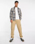 Only & Sons flannel overshirt in grey check 2XL - фото #4