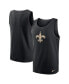 Men's Black New Orleans Saints Tri-Blend Tank Top Черный, 2XL - фото #1