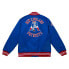Фото #2 товара Mitchell & Ness Heavyweight Satin Button Up Jacket Mens Blue Casual Athletic Out