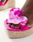 Public Desire Tabatha heeled espadrille with flower in pink