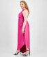 Trendy Plus Size Asymmetric-Neck Pleated Gown