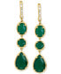 ფოტო #3 პროდუქტის EFFY® Green Onyx & Diamond (1/10 ct. t.w.) Drop Earrings in 14k Gold