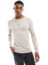 Фото #1 товара ONLY & SONS crew neck knitted jumper in beige