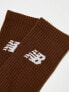 New Balance logo 3 pack crew socks in khaki, navy and brown S - фото #7