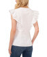 ფოტო #2 პროდუქტის Women's Solid Flutter Sleeve Covered Placket Blouse