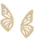 Фото #3 товара Diamond Butterfly Wing Stud Earrings (1/20 ct. t.w.) in 14k Gold, Created for Macy's