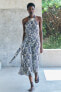 Фото #2 товара Платье с принтом и горловиной халтер — zw collection ZARA