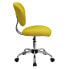 Фото #1 товара Mid-Back Yellow Mesh Swivel Task Chair With Chrome Base