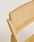 Rattan and wood folding chair