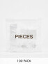 Pieces '100' Pack elastic hair bands in clear