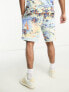 Фото #5 товара Polo Ralph Lauren hawaiian print terry cotton shorts in blue CO-ORD