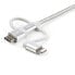 StarTech.com 1 m (3 f.t) USB Multi Charging Cable - USB to Micro-USB or USB-C or Lightning for iPhone / iPad / iPod / Android - Apple MFi Certified - 3 in 1 USB Charger - Braided - 1 m - USB A - Micro-USB B - USB 2.0 - 480 Mbit/s - Silver