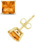 ფოტო #3 პროდუქტის Princess-cut Gemstone Stud Earrings in 14K Yellow Gold