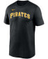 Фото #3 товара Men's Black Pittsburgh Pirates Wordmark Legend T-shirt