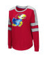 ფოტო #3 პროდუქტის Women's Red Kansas Jayhawks Trey Dolman Long Sleeve T-shirt