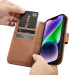 iCarer iCarer Wallet Case 2in1 etui iPhone 14 Plus skórzany pokrowiec z klapką Anti-RFID brązowy (WMI14220727-BN)