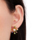 ფოტო #3 პროდუქტის Gold-Tone Multicolor Cubic Zirconia & Imitation Pearl Flower Stud Earrings