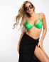 Boux Avenue mauritius padded mono wire bikini top in bright green 75E - фото #8