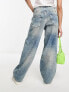 Фото #3 товара COLLUSION wide leg baggy jeans in light blue