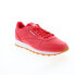 Reebok Classic Leather Mens Red Leather Lace Up Lifestyle Sneakers Shoes