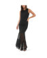 Фото #1 товара Gwen Mesh Tiered Hem Dress Black