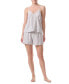 ფოტო #1 პროდუქტის Women's 2-Pc. Striped Cami & Boxer Pajamas Set