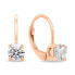 Minimalist gold-plated earrings with zircons EA914R