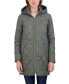 Фото #1 товара Women's Junior's 3/4 Quilted Jacket with Hood