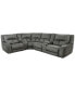 Фото #2 товара CLOSEOUT! Terrine 6-Pc. Fabric Sectional with 2 Power Motion Recliners and 2 USB Consoles, Created for Macy's