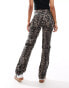 ONLY high waist straight leg jeans in leopard print