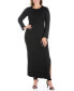 Фото #1 товара Women's Plus Size Side Slit Fitted Maxi Dress