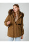Фото #3 товара Пальто Koton Hooded Faux Fur Belted Zipper Koat