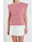 ფოტო #1 პროდუქტის Women's Stripe Sleeveless T-shirt