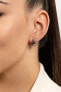 Stylish round silver earrings EA156W