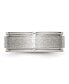 Фото #2 товара Stainless Steel Brushed and Polished 8mm Grooved Edge Band Ring