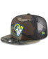Фото #2 товара Men's Camo Los Angeles Rams Alternate Logo Woodland 9FIFTY Snapback Hat