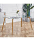 Фото #1 товара Modern Glass Dining Table with Metal Legs