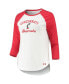 Фото #3 товара Women's White and Red Cincinnati Bearcats Baseball Raglan 3/4 Sleeve T-shirt