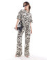 Фото #1 товара ASOS DESIGN low rise textured co-ord trousers in linen look in zebra print