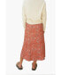 Women's Paisley Printed Avery Midi Skirt in Rust