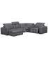 Фото #1 товара CLOSEOUT! Haigan 5-Pc. Leather Chaise Sectional Sofa with 2 Power Recliners, Created for Macy's