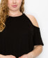 Plus Size Thermal Cold Shoulder Tee