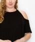 ფოტო #2 პროდუქტის Plus Size Thermal Cold Shoulder Tee