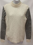 Фото #1 товара Chelsea & Theodore Pull On Mock Neck Sweater Ivory Black M