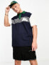 Фото #3 товара Lacoste loose fit colour block polo shirt in navy with front graphics