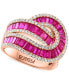 ფოტო #5 პროდუქტის EFFY® Ruby (3-1/4 ct. t.w.) & Diamond (5/8 ct. t.w.) Swirl Statement Ring in 14k Rose Gold